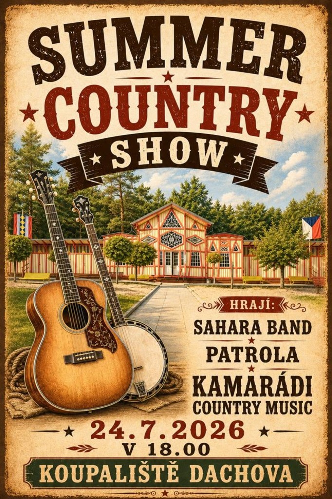 Plakát Summer Country Show – 24. 7. 2026, Koupaliště Dachova